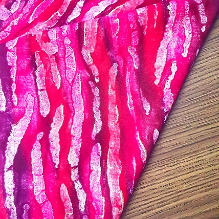 Raindrops on Roses With Silver Iris Rayon Fabric-1