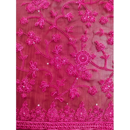 Red Embroidered Fabric-1
