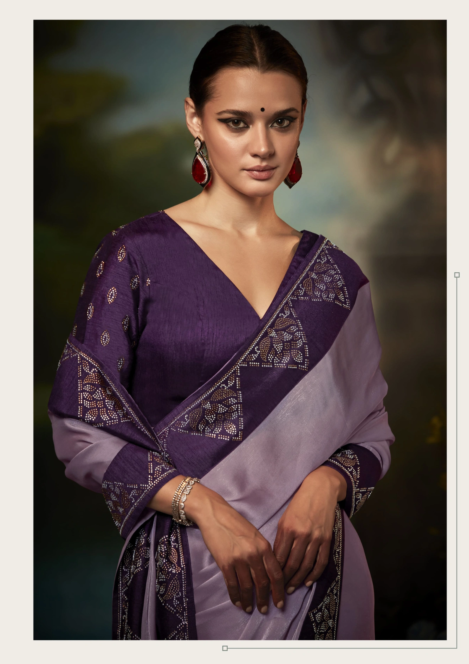 Opulent Orchid Radiance: Enchanting Elegance Saree-1