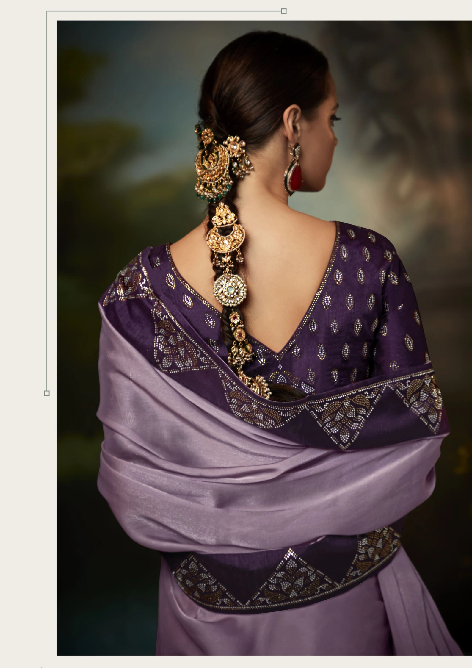 Opulent Orchid Radiance: Enchanting Elegance Saree-3