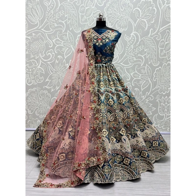Manish Malhotra Inspired Velvet Lehenga Choli Set, Bridal Wedding Lehenga, Embroidered Indian Dress,Custom Luxury Ethnic Wear India,