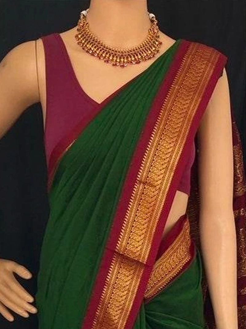 Green Silk Saree | Banarasi Saree | Saree With Blouse | Wedding Saree | Red Saree | Bollywood Saree | Traditional Saree | Party Saree Sari-BTG-016