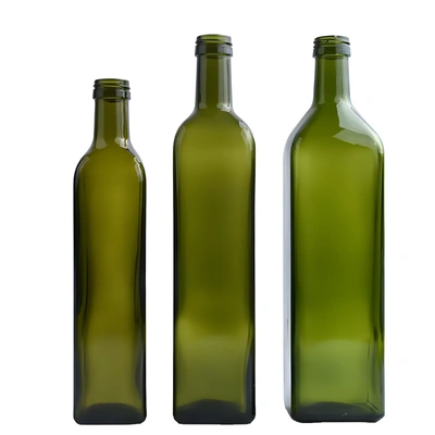Green Marasca/Olive Oil/Glass Square/Rectangle Bottles