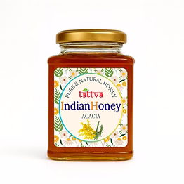 indianhoney acacia honey | pure & natural | unprocessed, unfiltered, no added sugar | ethically sourced natural sweetener | rich in antioxidants | 500g glass jar