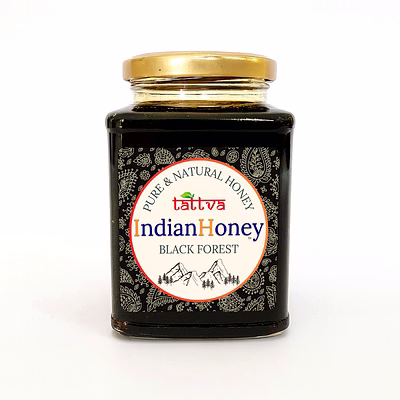 indianhoney black forest honey | pure & natural | unprocessed, unfiltered, no added sugar | rich in minerals & antioxidants | ethically sourced raw honey | 500g glass jar