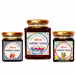 indianhoney himalayan multiflora, sidr, & litchi triple combo pack (500gm + 2x230gm) himalayan multiflora sidr litchi details