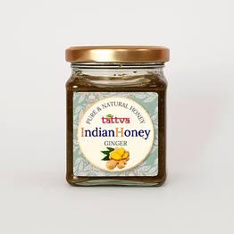 indianhoney ginger honey | pure & natural | unprocessed, unfiltered, no added sugar | rich in minerals & antioxidants | ethically sourced raw honey | 230g glass jar