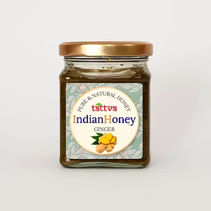 IndianHoney Ginger Honey | Pure & Natural | Unprocessed, Unfiltered, No Added Sugar | Rich in Minerals & Antioxidants | Ethically Sourced Raw Honey | 230g Glass Jar