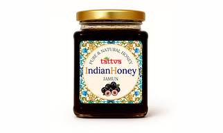 IndianHoney Jamun Honey | Pure & Natural | Unprocessed, Unfiltered, No Added Sugar | Ethically Sourced Natural Sweetener | Rich in Antioxidants |500g Glass Jar