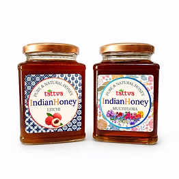indianhoney himalayan multiflora & litchi honey combo (pack of 2) | pure & natural | 1kg (500g each) | unprocessed & unfiltered natural sweetener