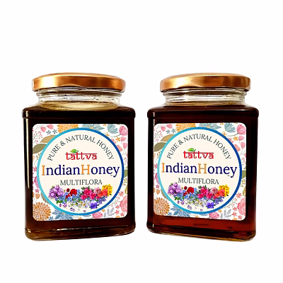 indianhoney himalayan multiflora & ginger honey combo (pack of 2) | pure & natural | 1kg (500g each) | unprocessed & unfiltered natural sweetener
