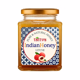 indianhoney litchi honey | pure & natural | unprocessed, unfiltered, no added sugar | ethically sourced natural sweetener | rich in antioxidants |500g glass jar