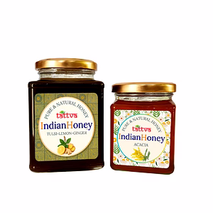 IndianHoney Black Forest (Honeydew) Honey & Red Honey Combo Pack (500gm & 230gm) - Black Forest & Red Honey Details