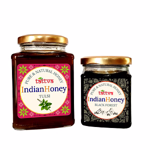 IndianHoney Buttery & Cognitive-Boosting Litchi Honey & Warming & Anti-Inflammatory Ginger Infused Honey Combo Pack (500gm & 230gm) - Litchi & Tulsi Lemon Ginger Details