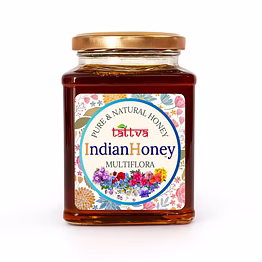 indianhoney himalayan multiflora honey | pure & natural | unprocessed, unfiltered, no added sugar | ethically sourced natural sweetener | rich in antioxidants | 500g glass jar