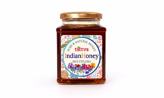 IndianHoney Himalayan multiflora Honey | Pure & Natural | Unprocessed, Unfiltered, No Added Sugar | Ethically Sourced Natural Sweetener | Rich in Antioxidants | 500g Glass Jar