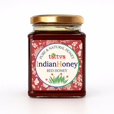 indianhoney red honey | pure & natural | unprocessed, unfiltered, no added sugar | rich in minerals & antioxidants | ethically sourced raw honey | 230g glass jar