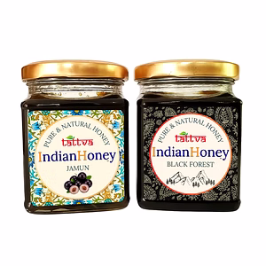 IndianHoney Black Forest (Honeydew) Honey & Diabetics-Friendly Jamun Honey Combo Pack (230gm & 230gm) - Black Forest & Jamun Details