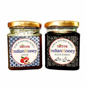 IndianHoney Black Forest (Honeydew) Honey & Buttery & Cognitive-Boosting Litchi Honey Combo Pack (230gm & 230gm) - Black Forest & Litchi Details