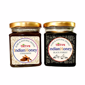 IndianHoney Black Forest (Honeydew) Honey & Metabolic & Warming Cinnamon Infused Honey Combo Pack (230gm & 230gm) - Black Forest & Cinnamon Details