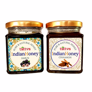 IndianHoney Diabetics-Friendly Jamun Honey & Metabolic & Warming Cinnamon Infused Honey Combo Pack (230gm & 230gm) - Jamun & Cinnamon Details