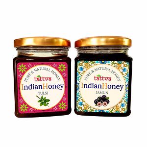 IndianHoney Diabetics-Friendly Jamun Honey & Ayurvedic & Stress-Relief natural tulsi Honey Combo Pack (230gm & 230gm) - Jamun & Tulsi Details