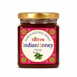 indianhoney tulsi honey | pure & natural | unprocessed, unfiltered, no added sugar | rich in minerals & antioxidants | ethically sourced raw honey | 230g glass jar