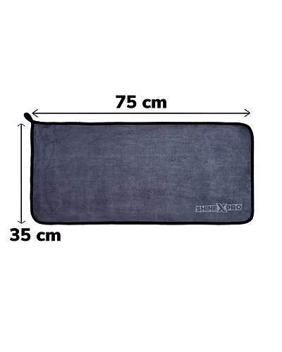 ShineXPro Microfiber Car Cleaning Cloth - OG Soft 500 GSM Extra Large (35x75 CM) Microfiber Cloth for Car and Bike - Suede Edging for Scratchless Drying and Detailing (Pack of 2, Grey)-100