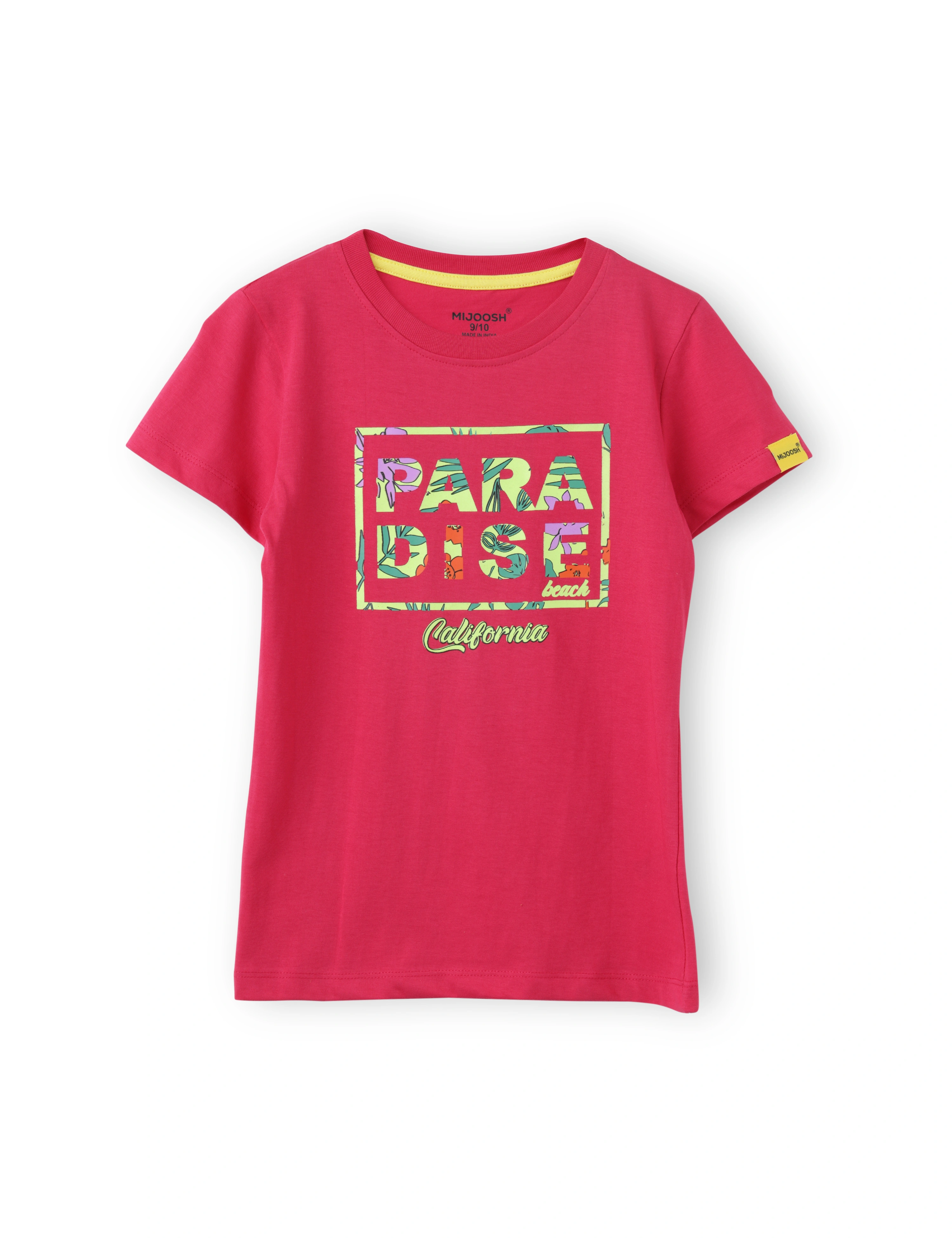 Girls T-Shirt Patina Green / Bright Rose Pink, Soft Cotton, Ages 7-14 (2pcs pack)-7/8-3