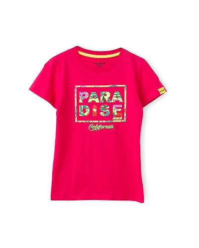 Girls T-Shirt Patina Green / Bright Rose Pink, Soft Cotton, Ages 7-14 (2pcs pack)-7/8-3