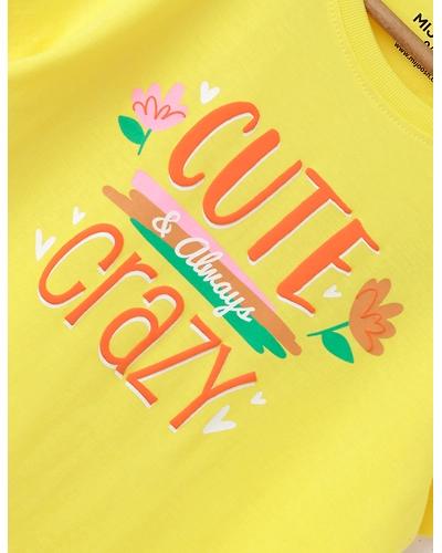 Girls T-Shirt Blazing Yellow / Grey Heather Mélange, Soft Cotton, Ages 7-14 (2pcs pack)-7/8-2