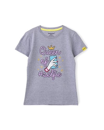 Girls T-Shirt Blazing Yellow / Grey Heather Mélange, Soft Cotton, Ages 7-14 (2pcs pack)-7/8-3