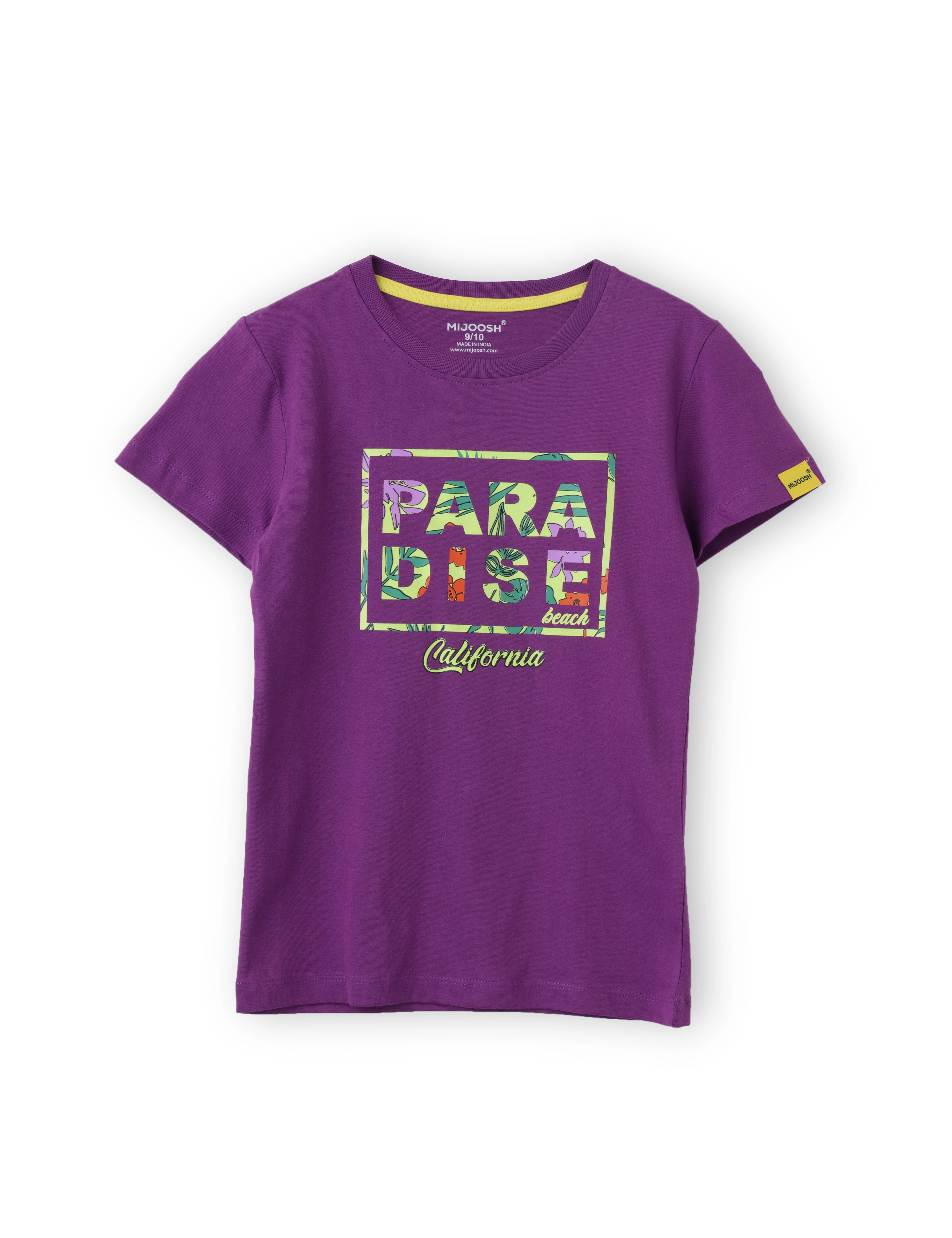 Girls T-Shirt Hibiscus Red / Sparking Grape Violet, Soft Cotton, Ages 7-14 (2pcs pack)-7/8-2