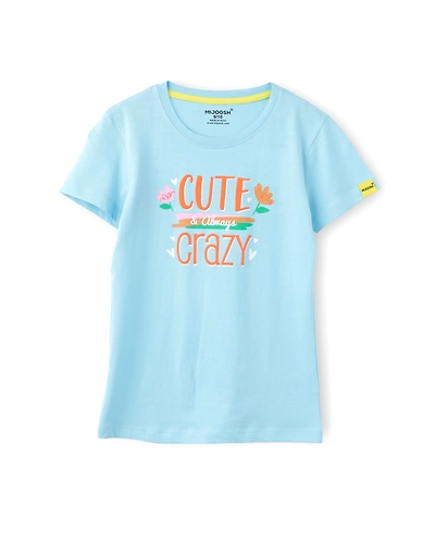 Girls T-Shirt Vibrant Orange / Atomizer Blue, Soft Cotton, Ages 7-14 (2pcs pack)-7/8-3