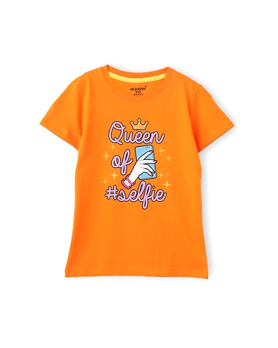 Girls T-Shirt Blazing Yellow / Vibrant Orange, Soft Cotton, Ages 7-14 (2pcs pack)-7/8-2