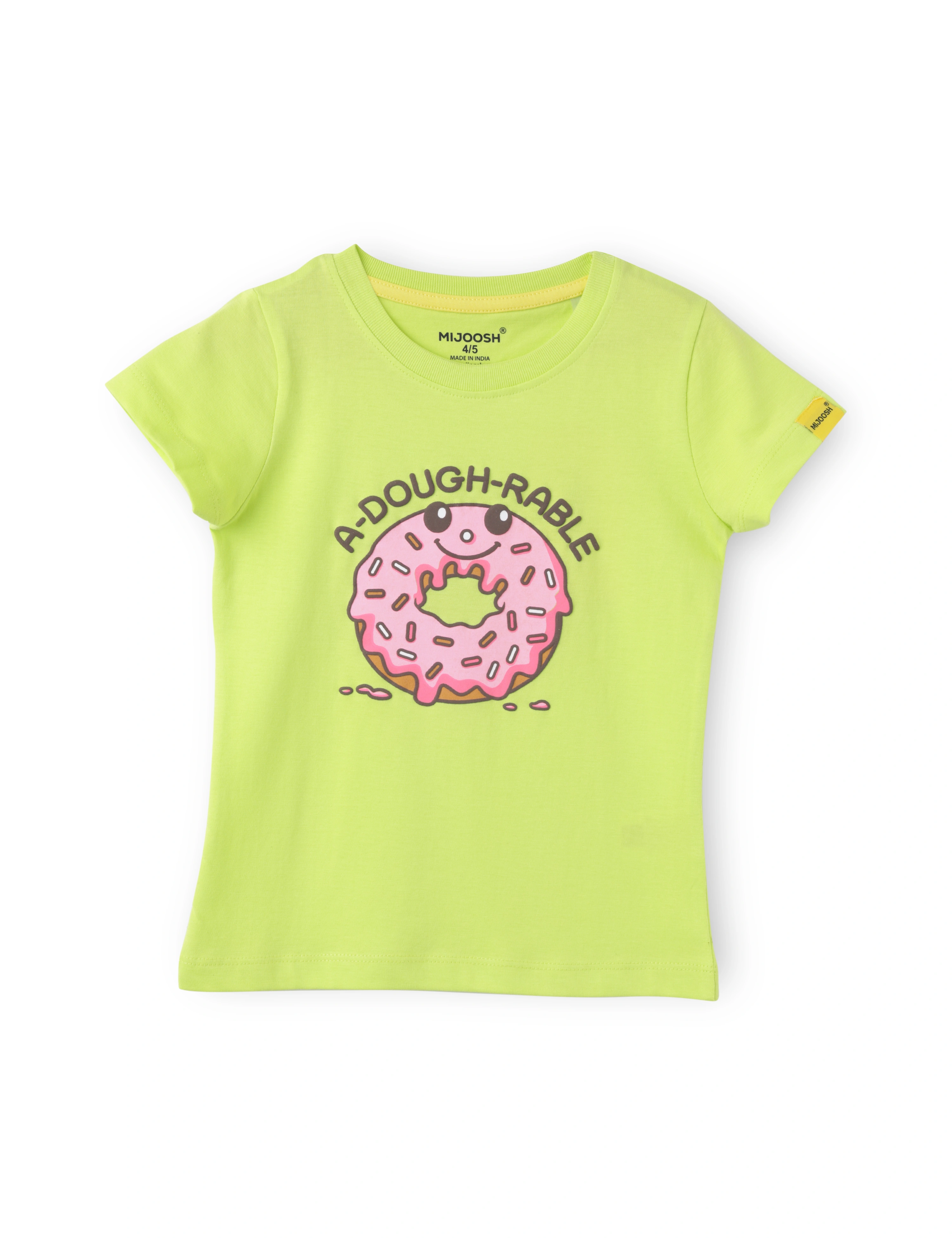 Girls T-Shirt Bonbon Pink / Acid Lime Green, Soft Cotton, Ages 2-6 (2pcs pack)-2/3-6