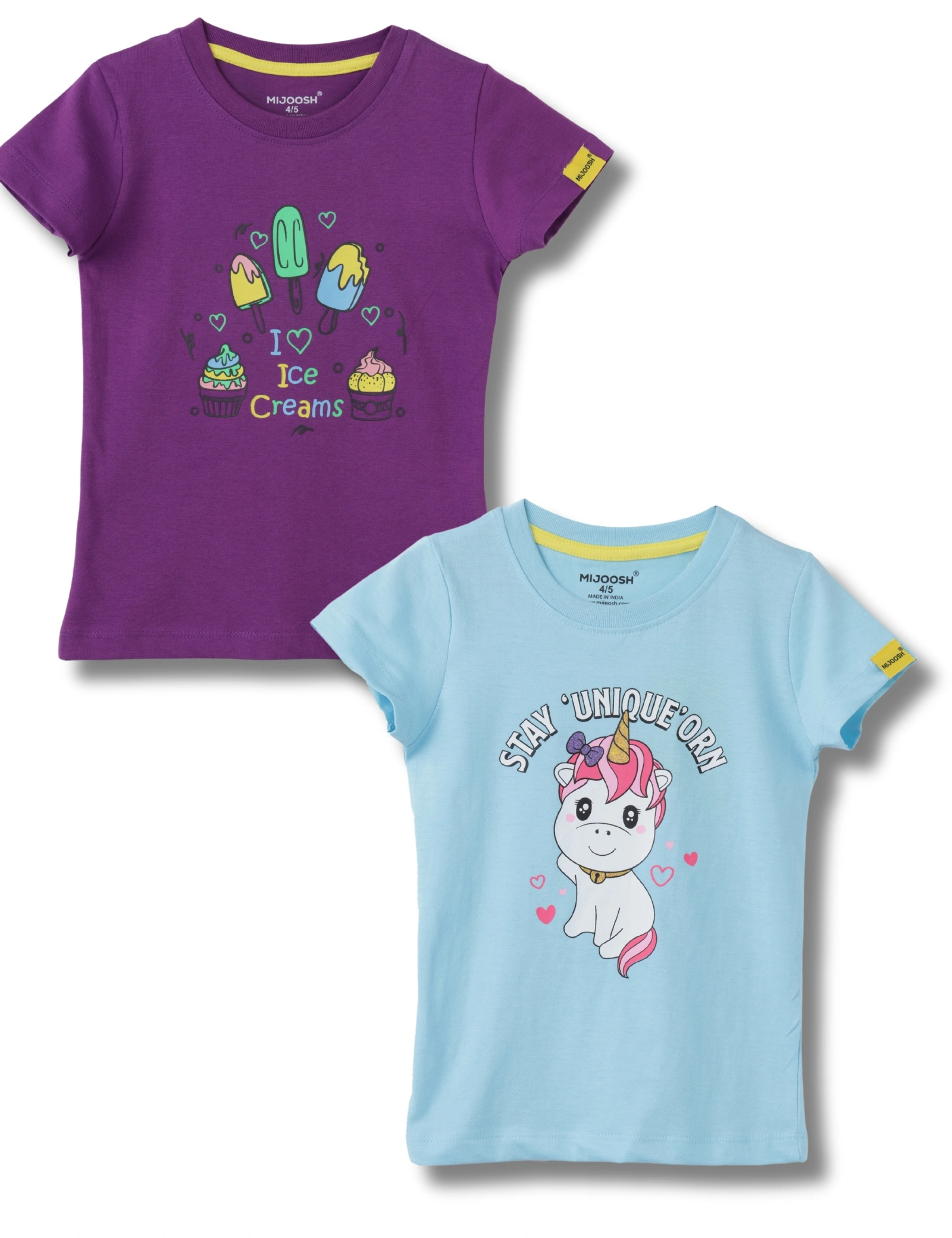 Girls T-Shirt Atomizer Blue / Sparking Grape Violet, Soft Cotton, Ages 2-6 (2pcs pack)-12657857