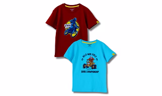 Boys T-Shirt Sulphur Winery Red / Scuba Blue, Soft Cotton, Ages 7-14 (2pcs pack)