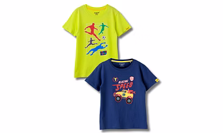 Boys T-Shirt Estate Blue / Sulphur Spring Lime, Soft Cotton, Ages 7-14 (2pcs pack)