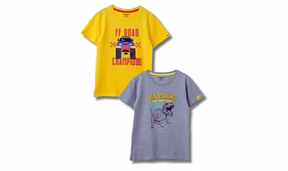 Boys T-Shirt Dandelion Yellow / Grey Heather Mélange, Soft Cotton, Ages 7-14 (2pcs pack)