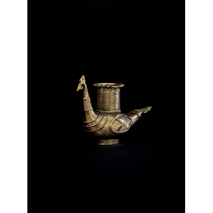 Dhokra - Peacock Design Candle Stand-Dhokra_1
