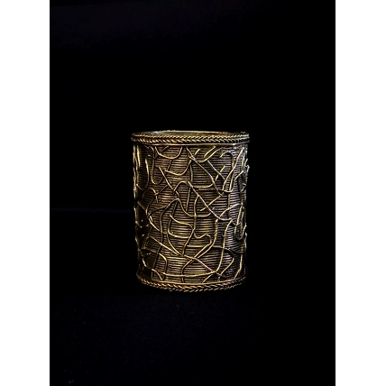 Dhokra Craft Desk Accessory - Round Rope Design Stationery Stand-Dhokra_3