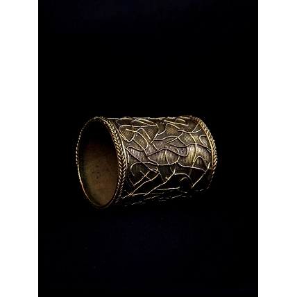 Dhokra Craft Desk Accessory - Round Rope Design Stationery Stand-1