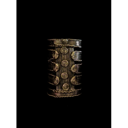 Dhokra Craft Desk Accessory - Round Cutting Design Stationery Stand-Dhokra_4