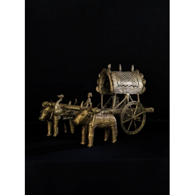 Dhokra Bullock Cart Brass Meta Craft