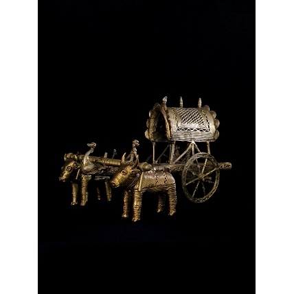 Dhokra Bullock Cart Brass Meta Craft-Dhokra_8