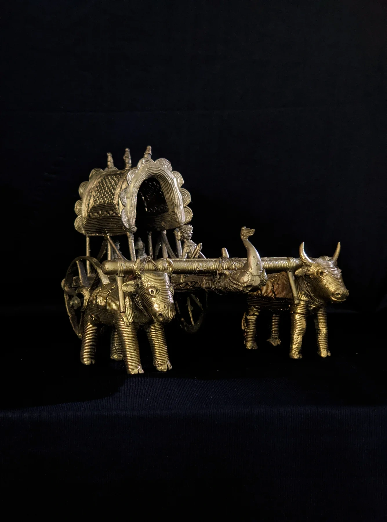 Dhokra Bullock Cart Brass Meta Craft-1