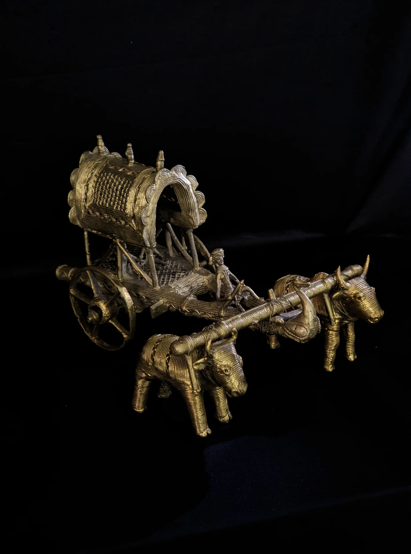 Dhokra Bullock Cart Brass Meta Craft-2