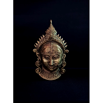 Handmade Dhokra Maa Durga Face Pendant-Dhokra_9