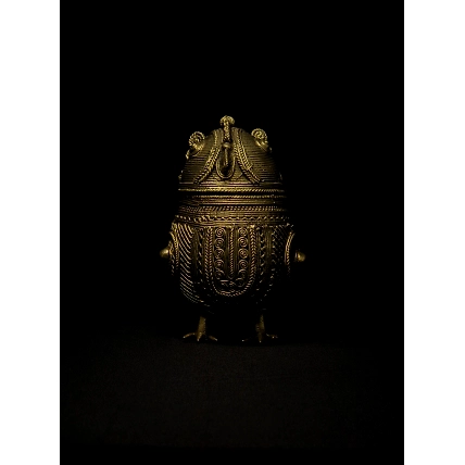 Handmade Dhokra Owl Box-Dhokra_12